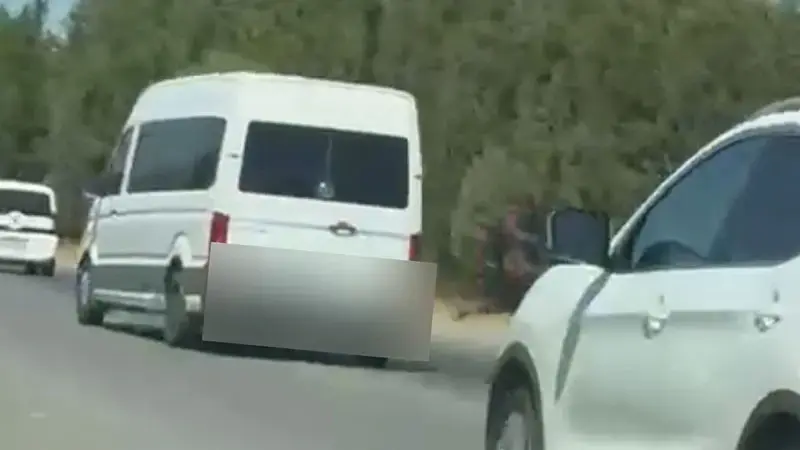 Otoyolda makas atan minibüsün sürücüsüne 21 bin lira ceza