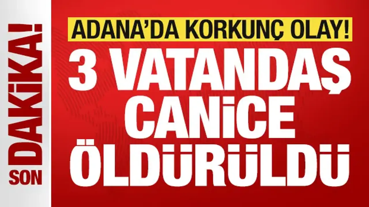 Adana'da korkunç olay: 3 vatandaş canice öldürüldü