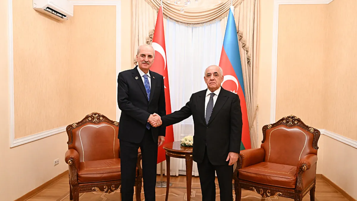TBMM Başkanı Kurtulmuş, Azerbaycan Başbakanı Esedov ile görüştü