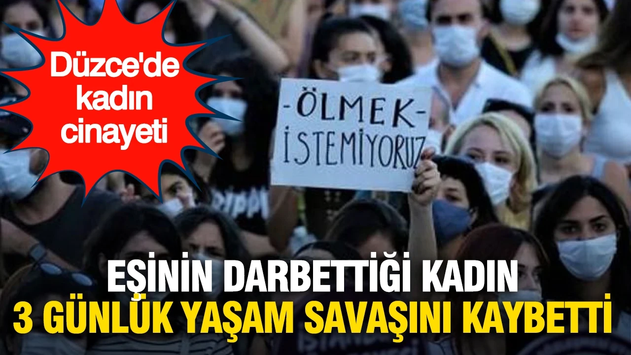 Düzce'de eşinin darbettiği kadın 3 günlük yaşam savaşını kaybetti