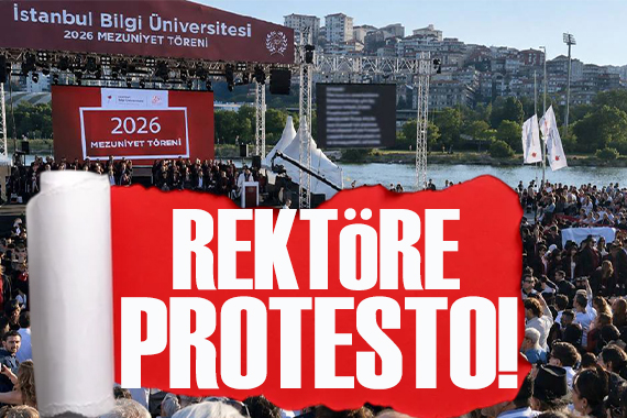 Bilgi Üniversitesi mezuniyetinde protesto: Rektör kürsüden indi