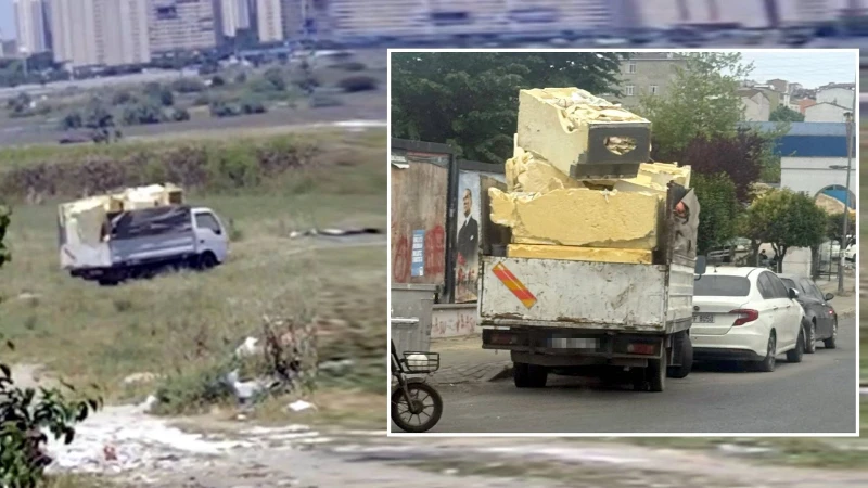 Avcılar’da atıkları boş araziye döküp yakan kamyonet şoförüne 50 bin lira ceza