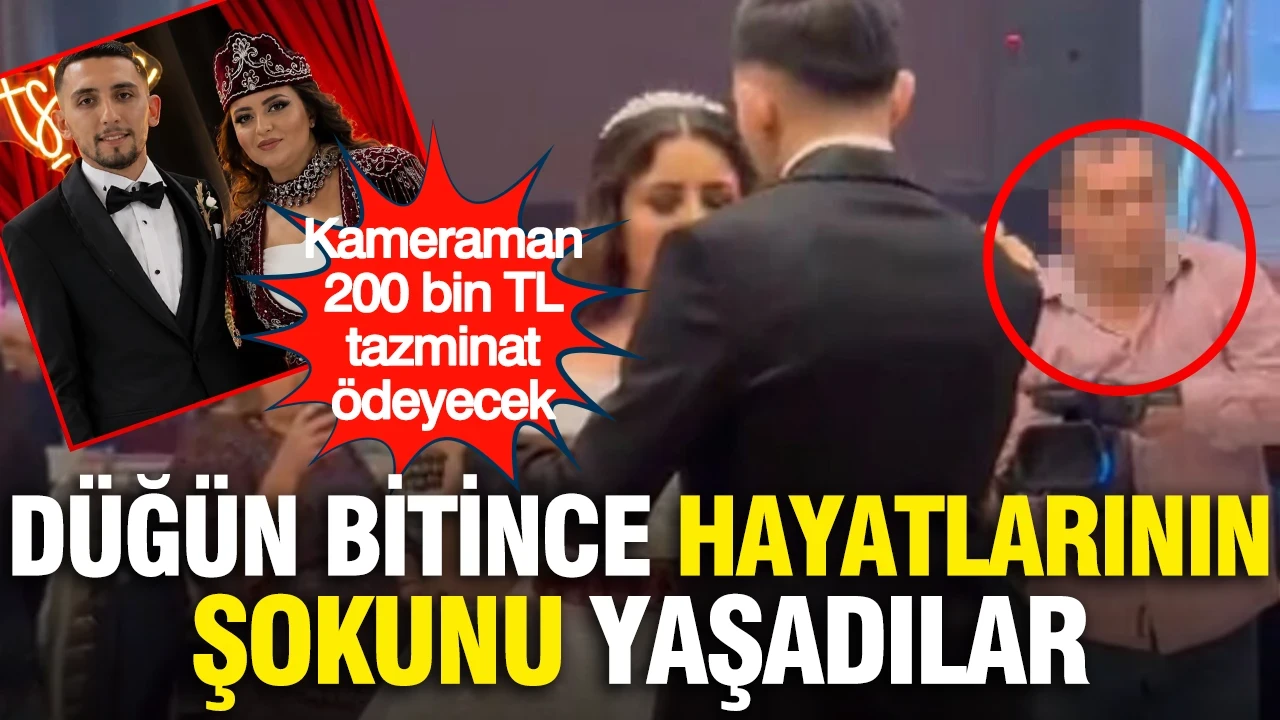 Düğün bitince hayatlarının şokunu yaşadılar... Kameraman 200 bin TL tazminat ödeyecek