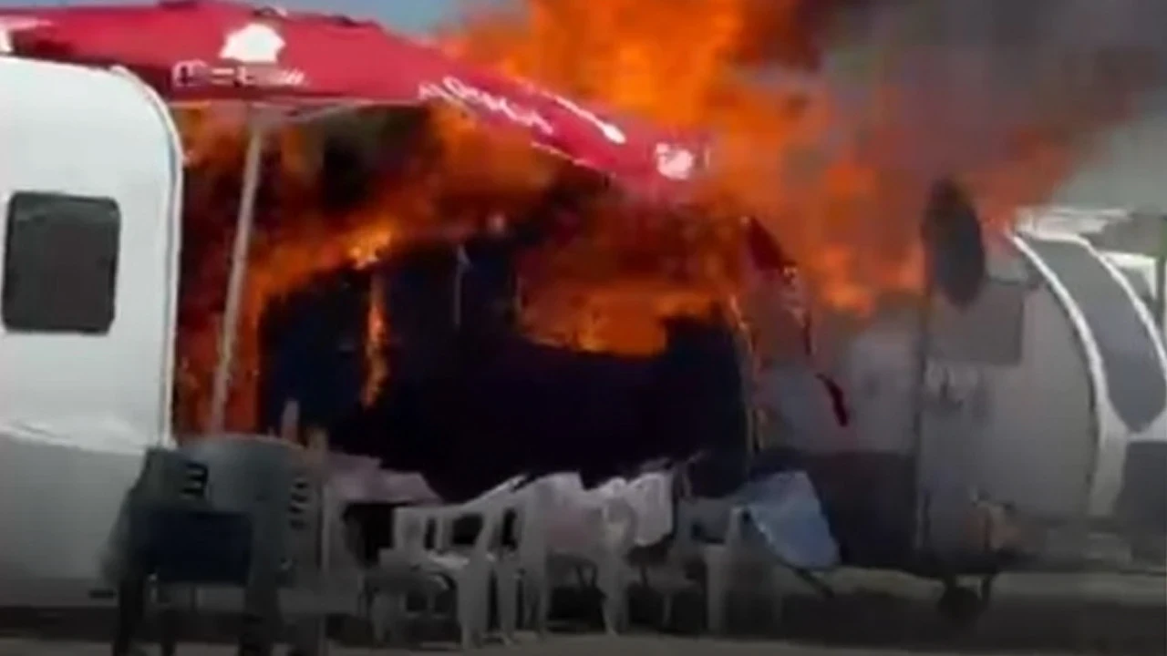 Karavan alevlere teslim oldu: Sakarya’da korku dolu anlar