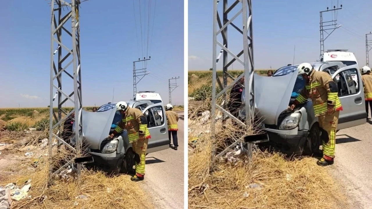 Araç direğe çarptı: 3 yaralı