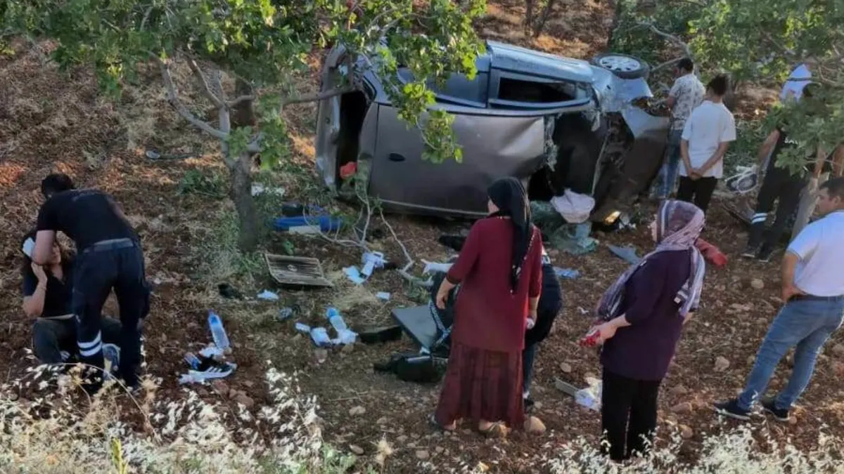 Halfeti’de otomobil fıstık tarlasına devrildi! 3 yaralı