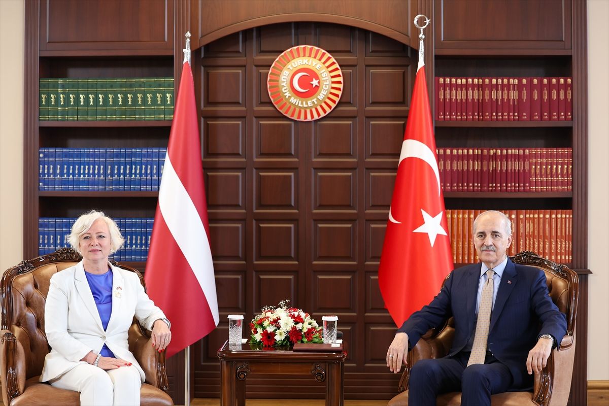 TBMM Başkanı Kurtulmuş, Letonya Parlamentosu Başkanı Mierina ile görüştü