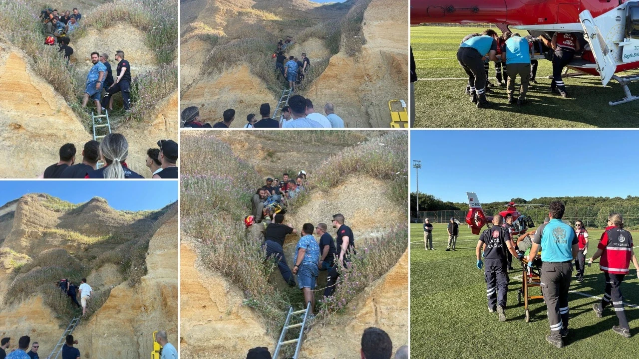 Yamaç paraşütü kayalıklara çarptı: 1’i çocuk 2 yaralı