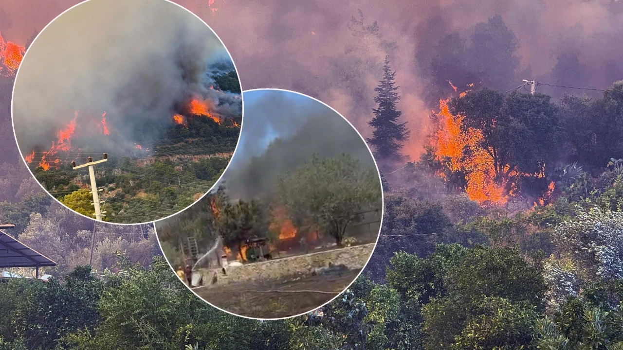 Muğla alevlere teslim oldu! Yangın evlere sıçradı, mahalle tahliye edildi