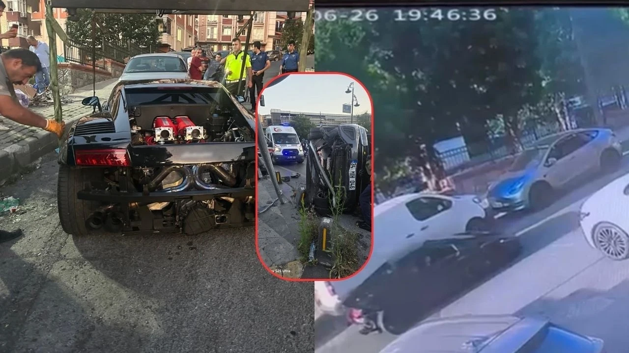 Kağıthane’de 15 milyonluk lüks araçla test sürüşü kazası! Fazla gazla cipe çarpıp kaçtı, cezadan kaçamadı