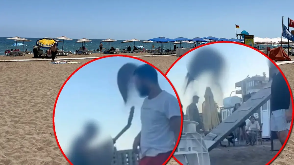 Plaj mafyası iş başında! Kum fırlatıp kovdular