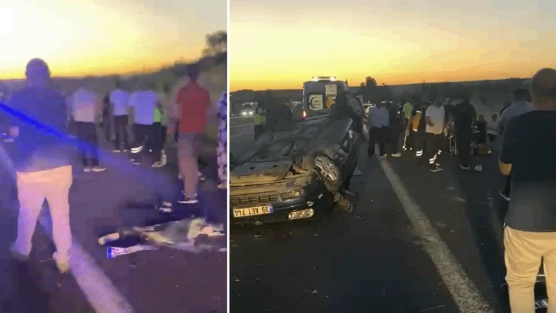 Lastiği patlayan otomobil bariyerlere çarparak takla attı: İki kişi yaralandı