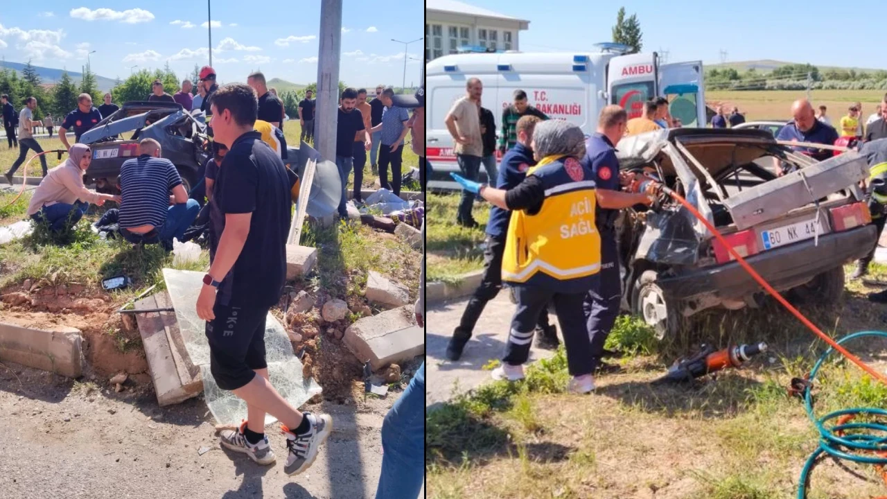 Katliam gibi kazada 3 kişi hayatını kaybetti: İki otomobil birbirine girdi: Yaralılar var