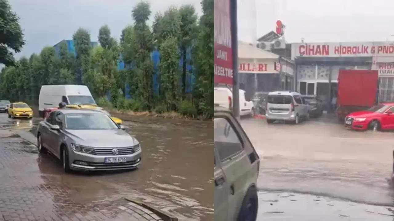 Kocaeli'ni şiddetli sağanak vurdu: Cadde ve sokaklar göle döndü