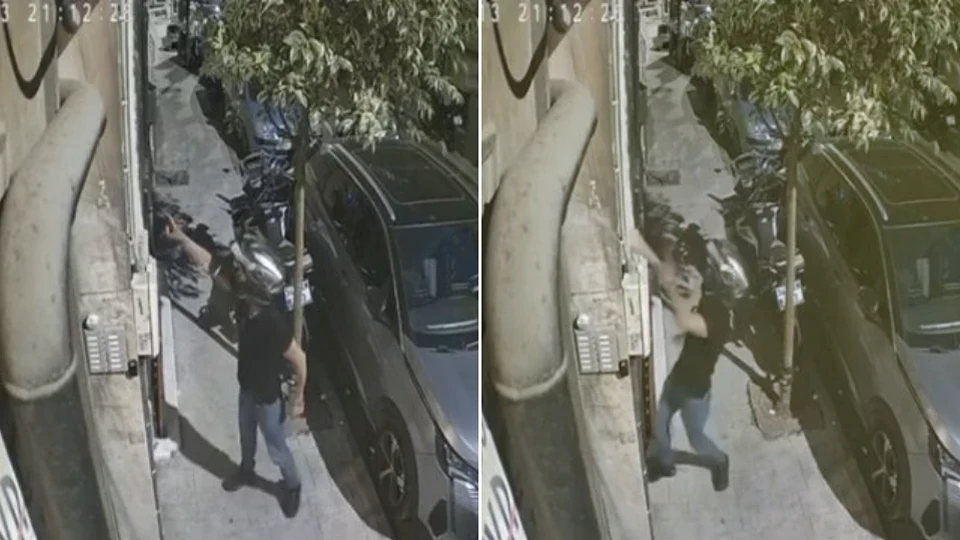 Şişli'de eski eşinin evine giden şahıstan kayınpederine saldırı kamerada