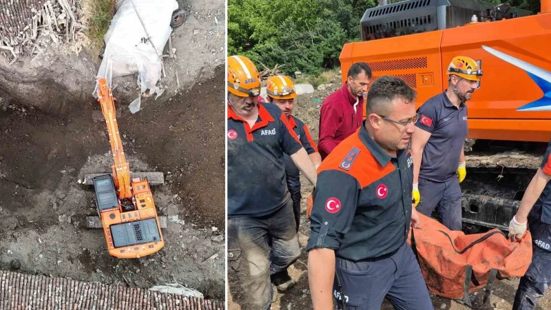 Define ararken toprak altında kalan adamın cenazesi 18 saat sonra çıkarıldı