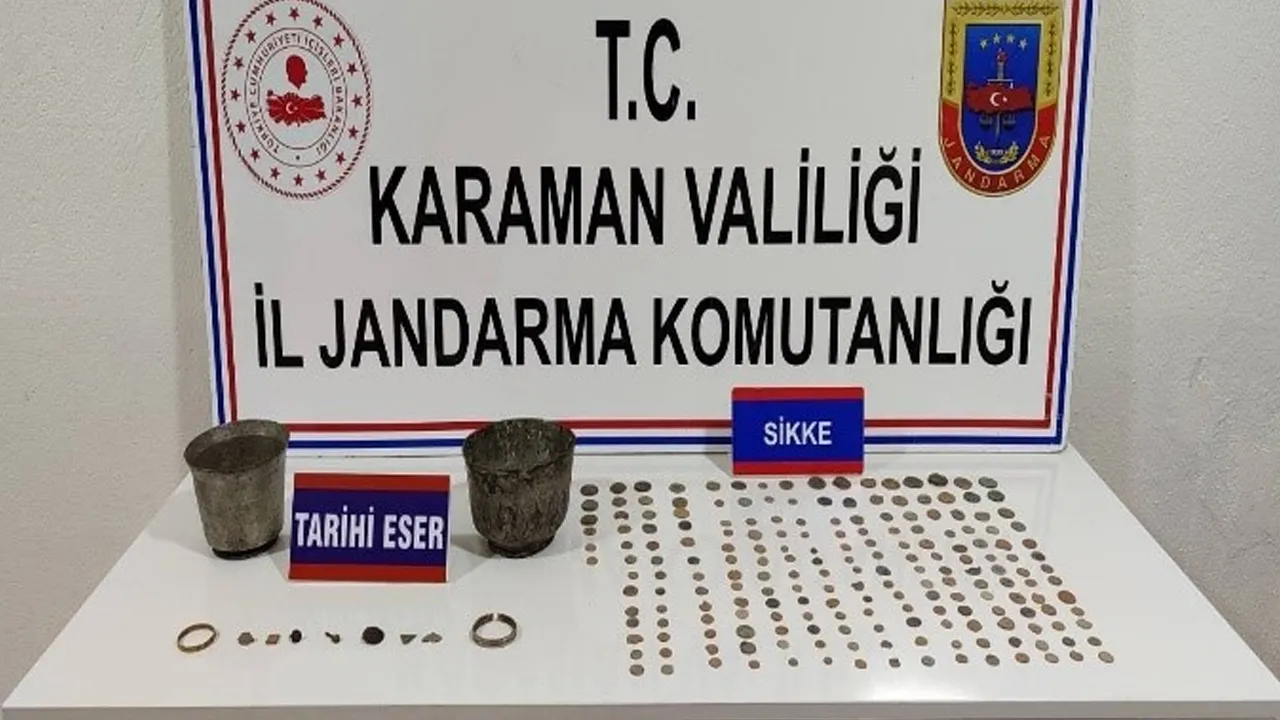 Karaman’da tarihi eserler ele geçirildi! 6 kişi tutuklandı