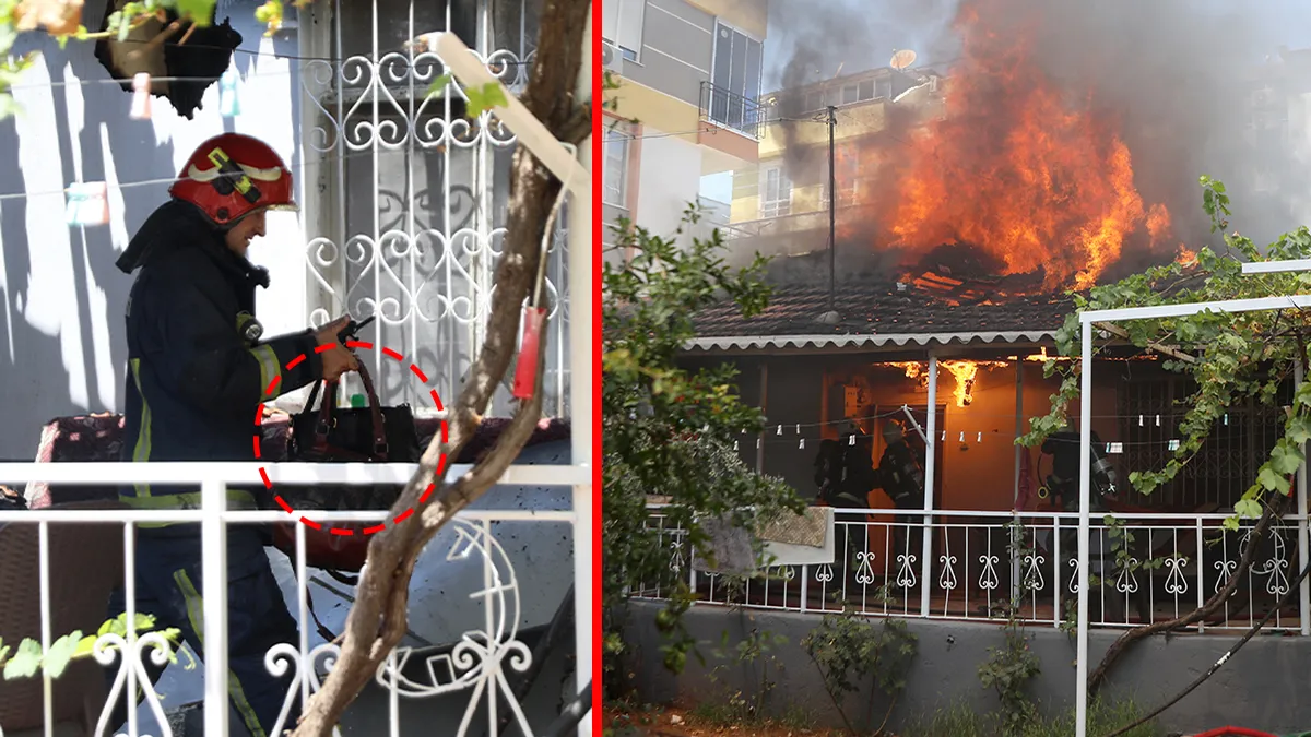 Antalya’da müstakil ev yandı! Küllerin arasında bulduğu çantadan servet çıktı