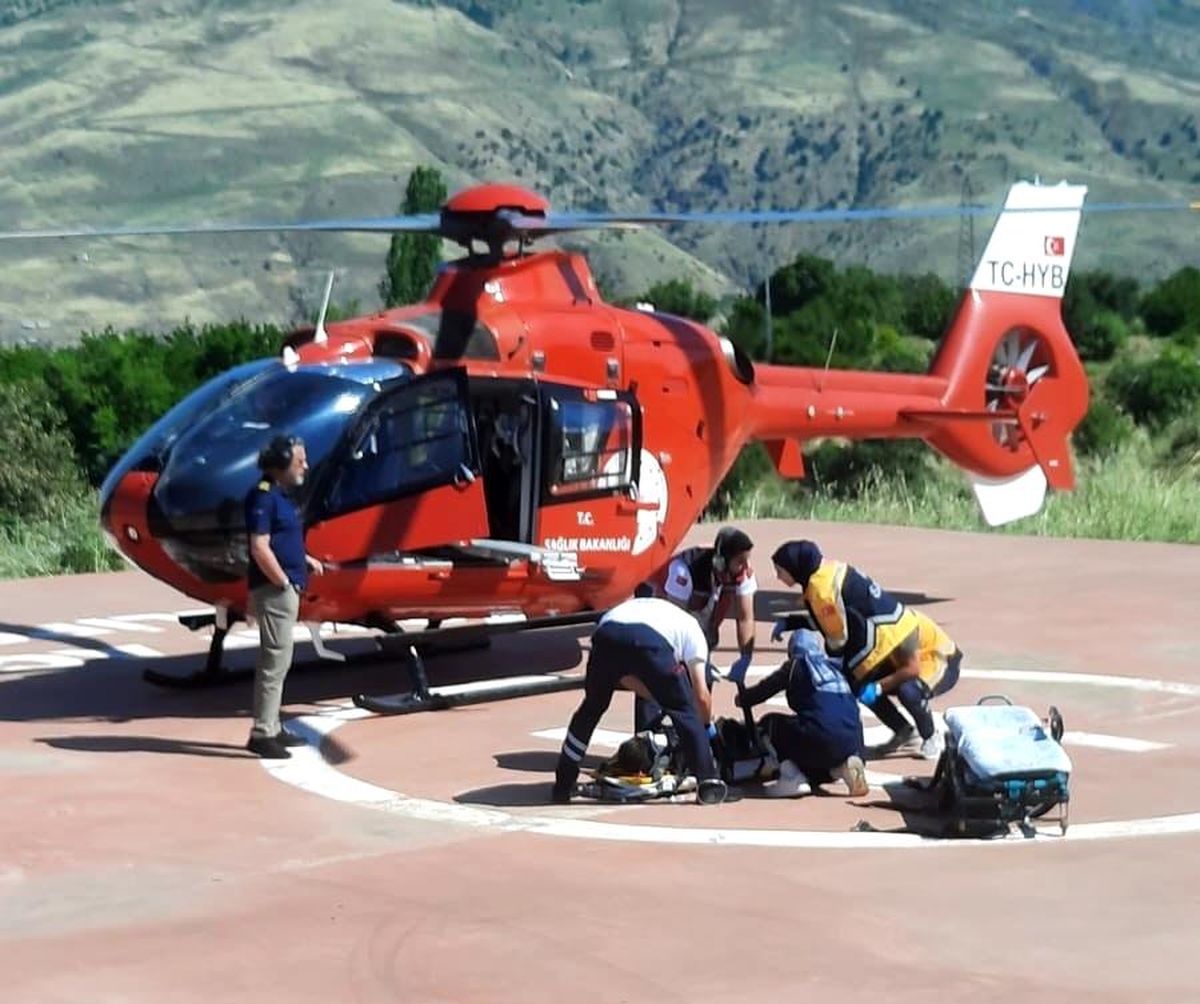 Malatya'da yaralanan vatandaş hava ambulansıyla hastaneye sevk edildi