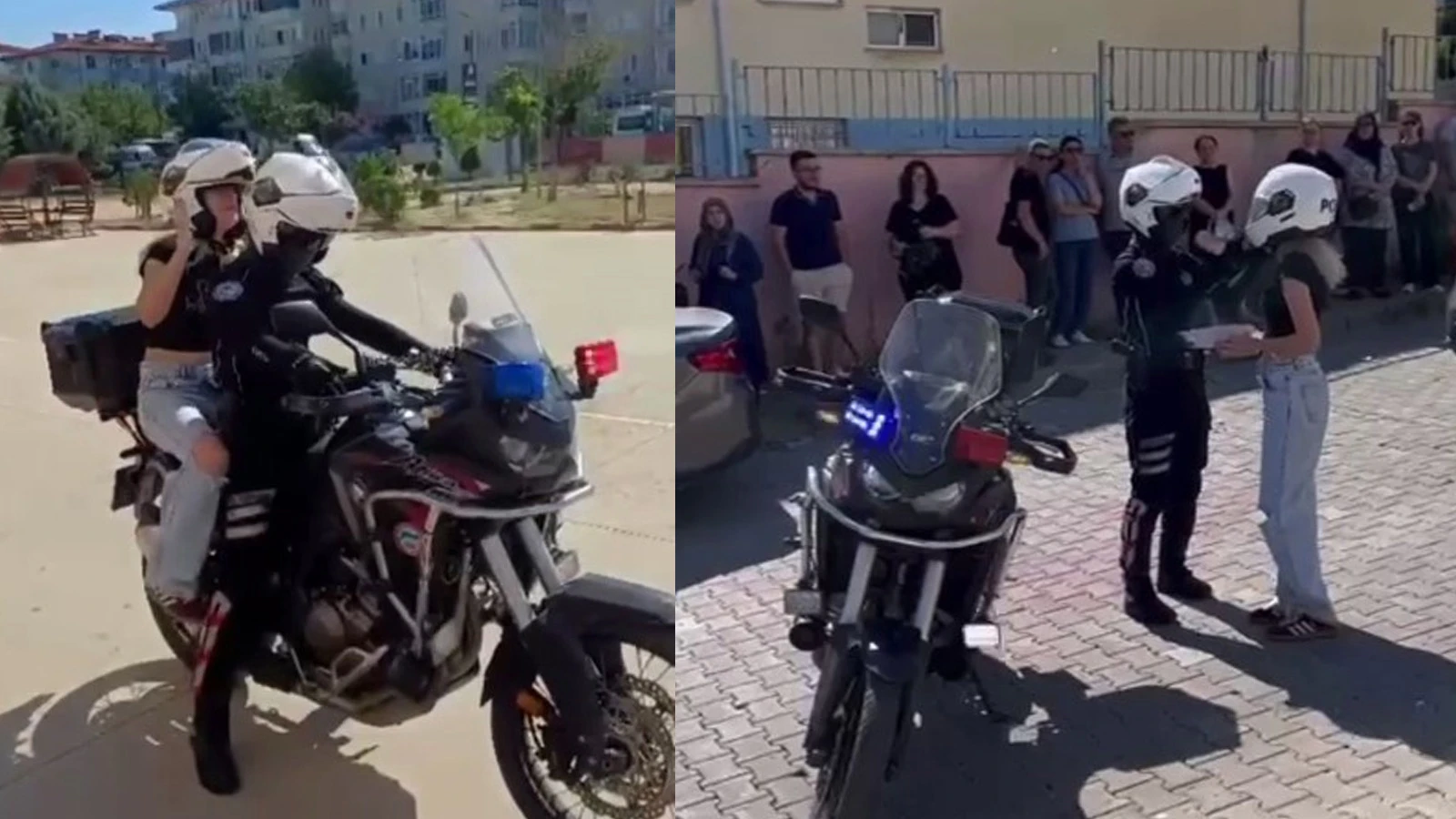 Sınava geç kalan öğrencilerin imdadına polis timleri yetişti