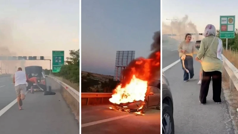 Çatalca'da yanan elektrikli otomobilin sürücüsü: Ailemi bir buçuk dakika arayla kurtardım