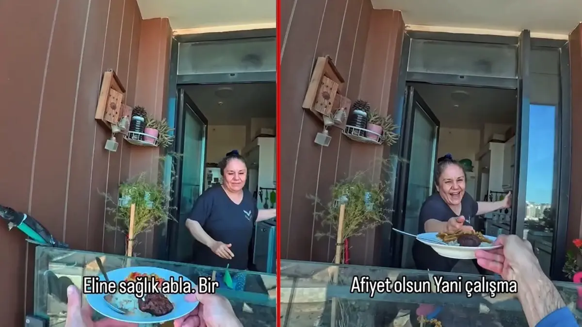 Gönülleri ısıtan jest! Metrelerce yüksekte Türk misafirperverliği kamerada