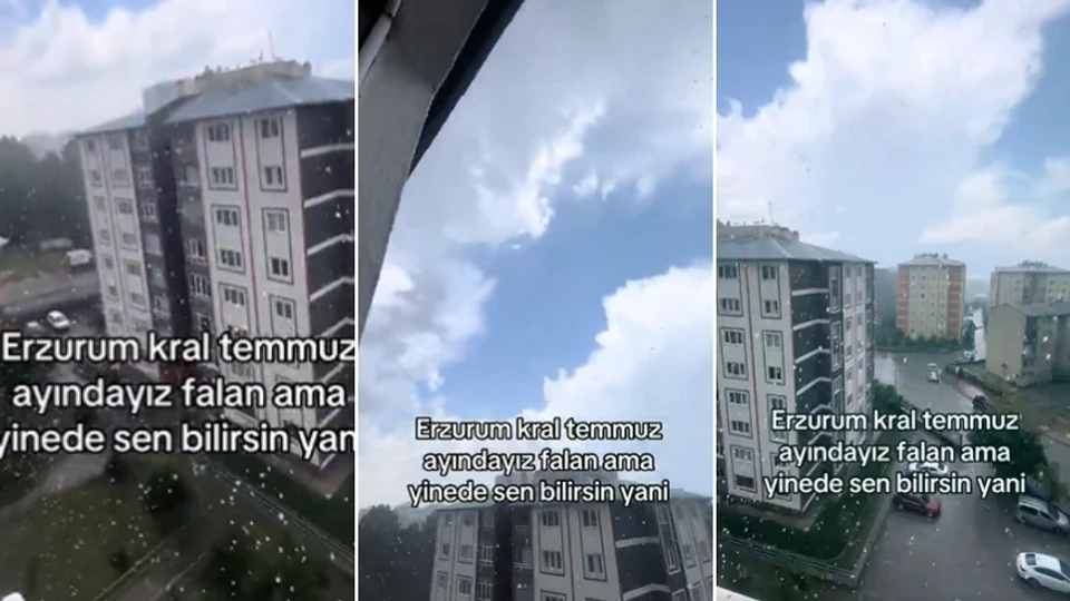 Erzurum'da temmuz sürprizi: Meteoroloji'den 1 kritik uyarı sonrası yükseklerde beyaz örtü! | Güncel Haberleri