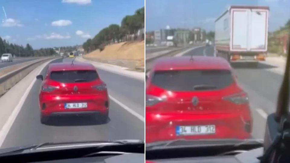 Silivri'de ambulansa yol vermeyen otomobil sürücüsü kamerada