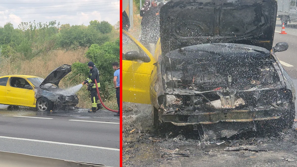 Tekirdağ’da korkutan yangın! Araç alev topuna döndü: 5 kişi canlarını saniyelerle kurtardı!