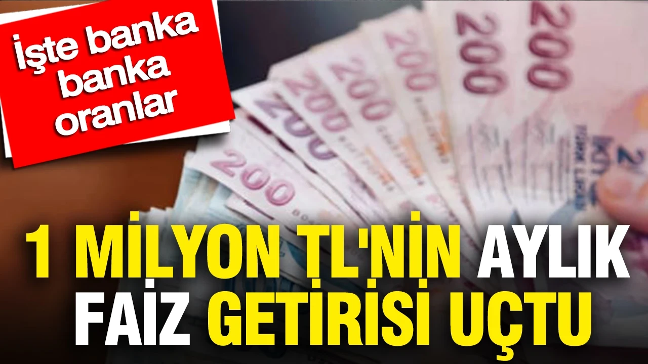 1 milyon TL'nin aylık faiz getirisi uçtu: İşte banka banka oranlar