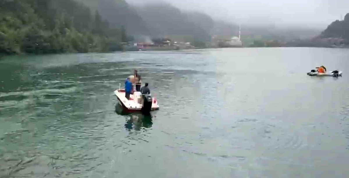 Uzungöl'e düşen çantayı kurtarmak için suya atlayan 2 Arap turistten 1'i kurtuldu, birisi kayıp