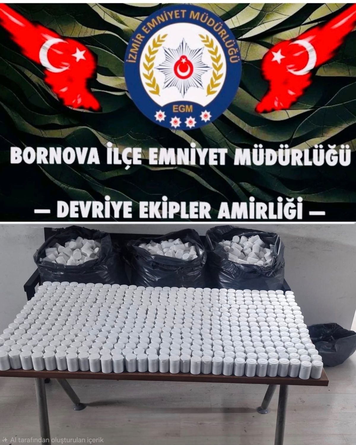 İzmir'de polisten kaçan şüphelinin terk ettiği otomobilde 118 bin sentetik hap ele geçirildi
