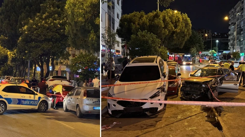 İzmir'de park halindeki araçlara çarpan otomobilin sürücüsü öldü