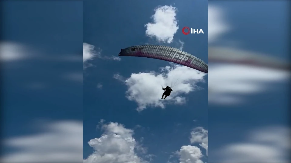 Çorum'daki yamaç paraşütü kazasının görüntüleri ortaya çıktı