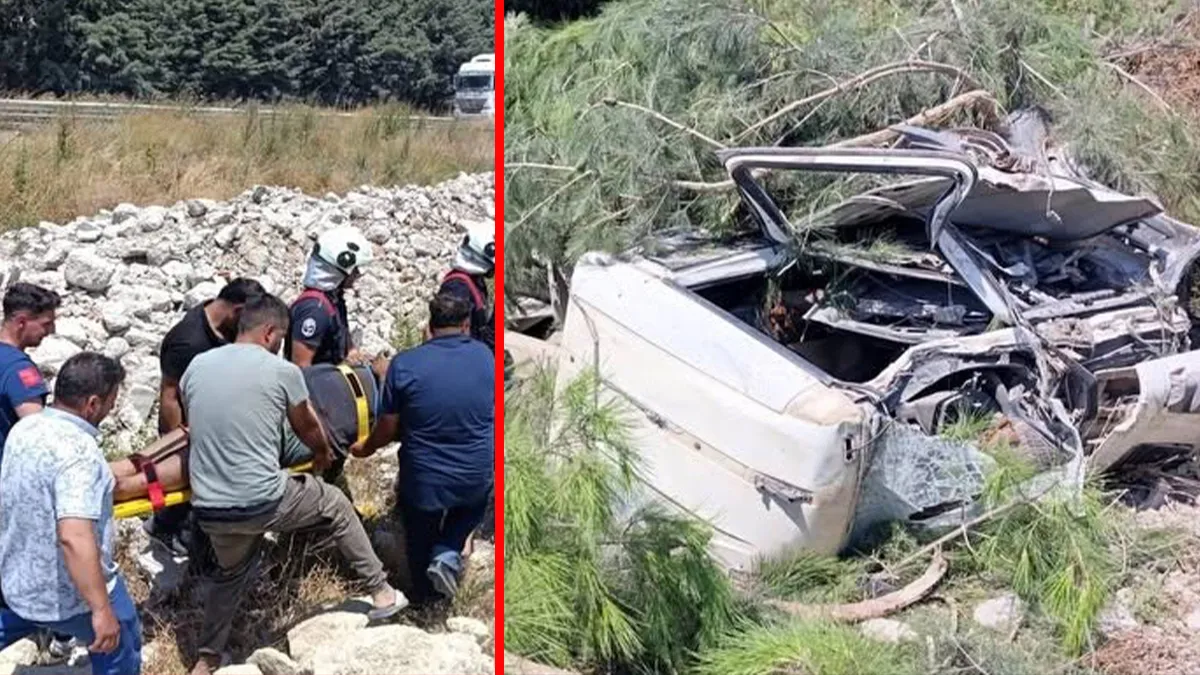 Hatay’da feci kaza! Şarampole devrilen kamyonet kağıt gibi ezildi: Yaralılar var!