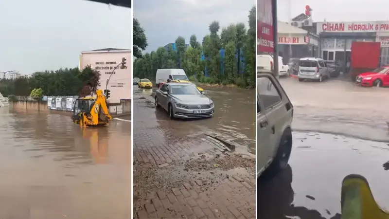 Kocaeli'de sağanak etkili oldu; cadde ve sokaklar göle döndü
