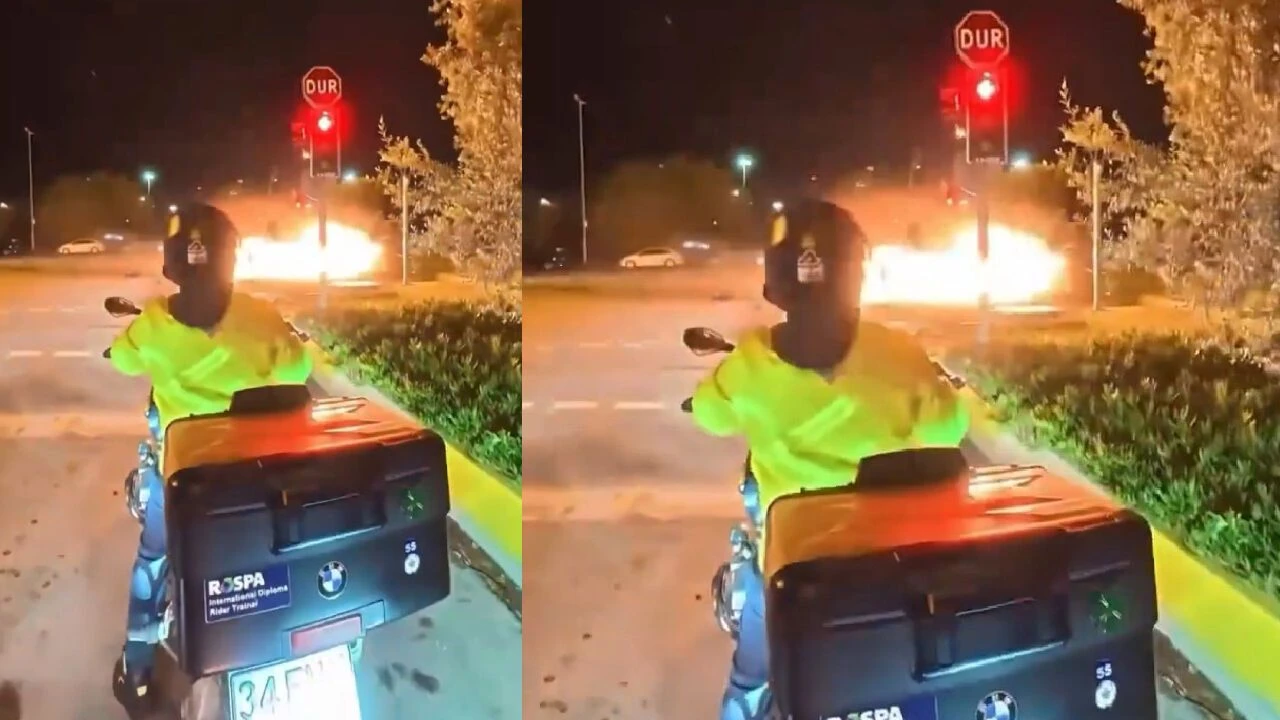 Maltepe Sahili'nde feci kaza: Otomobil alev topuna döndü