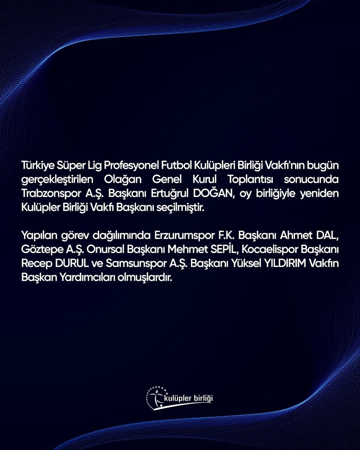 Ertuğrul Doğan, Kulüpler Birliği'nde başkan