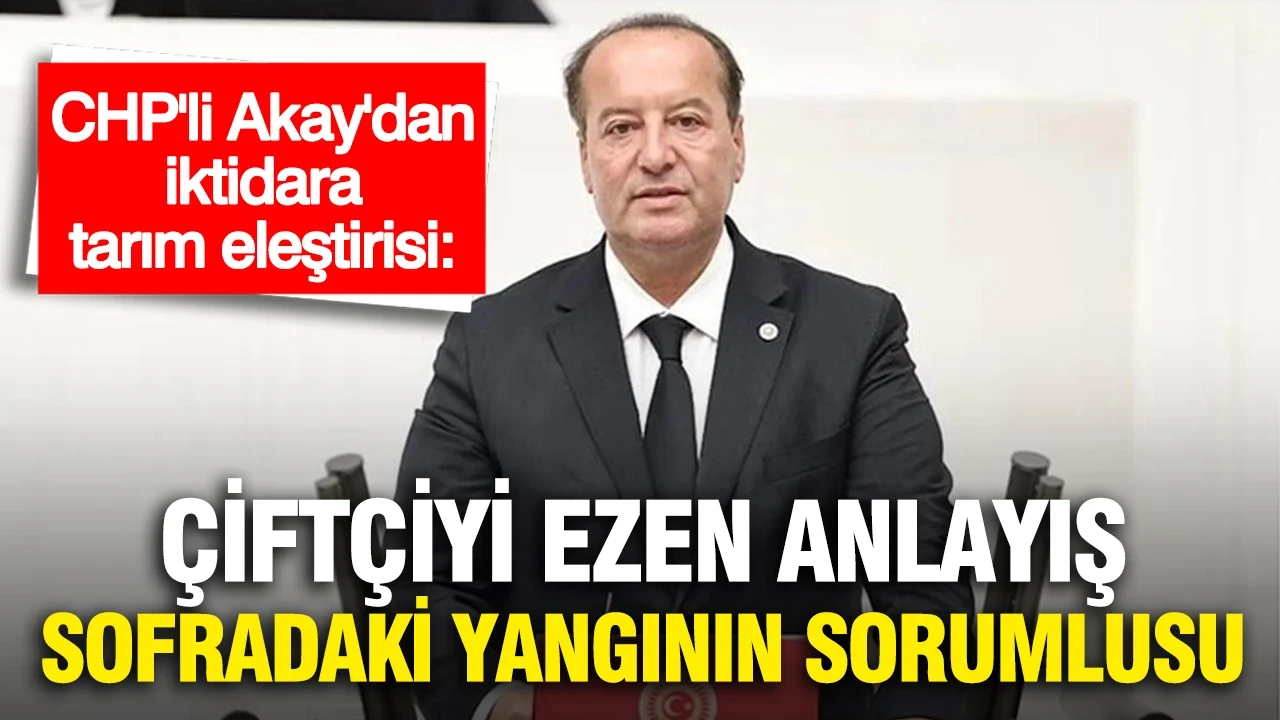 CHP'li Akay'dan iktidara tarım eleştirisi: "Çiftçiyi ezen anlayış, sofradaki yangının sorumlusu"