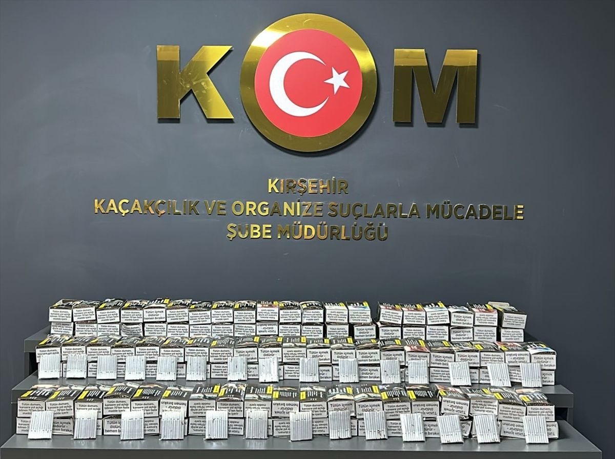 Kırşehir'de 24 bin 400 dolu makaron ele geçirildi