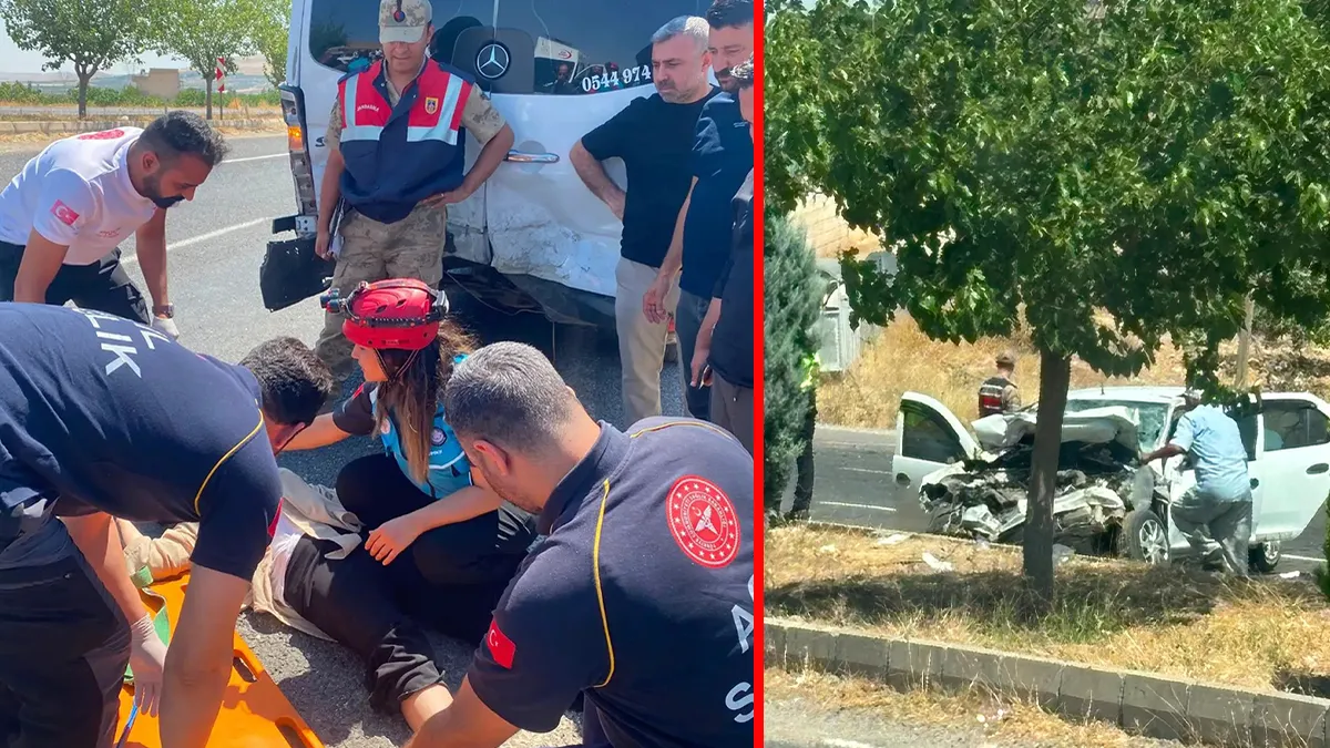 Şanlıurfa’da can pazarı! Minibüs ve otomobil çarpıştı: 12 yaralı!
