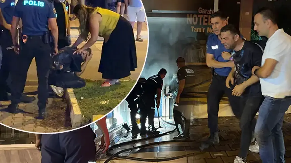 İş yerini alevler içinde görünce yıkıldı! Gözyaşlarıyla izledi