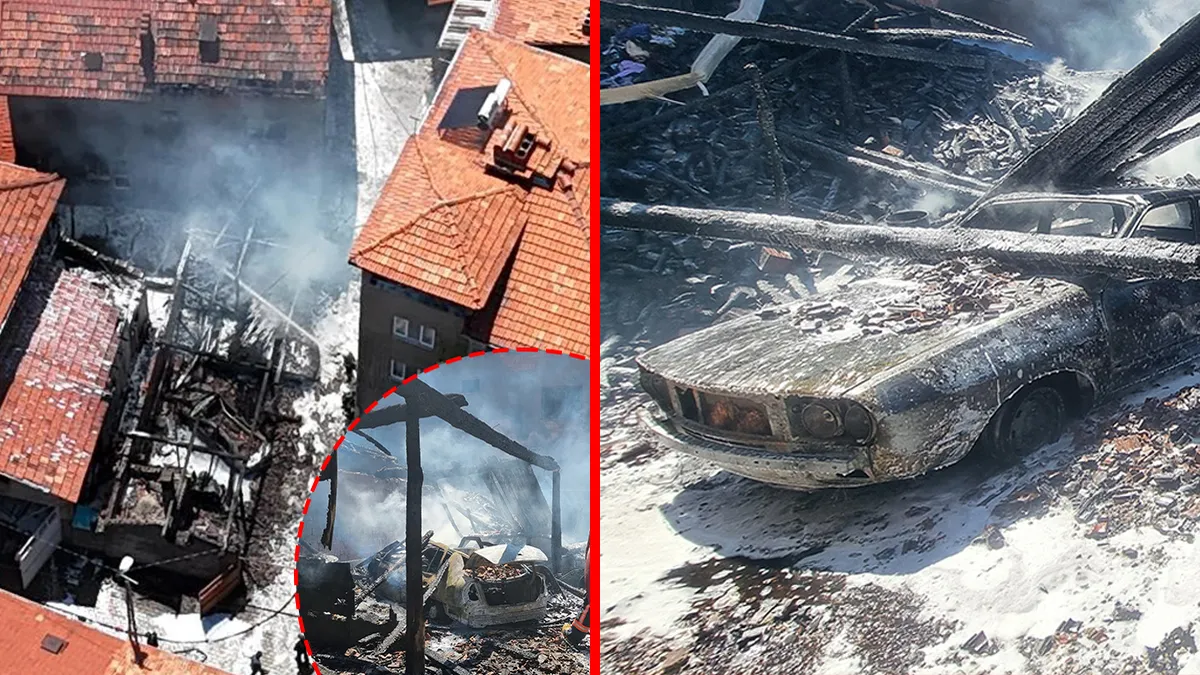 Kütahya’da korkutan yangın! Avludan araçlara sıçrayan alevler patlamaya neden oldu: 3 ev zarar görürken 2 araç küle döndü!