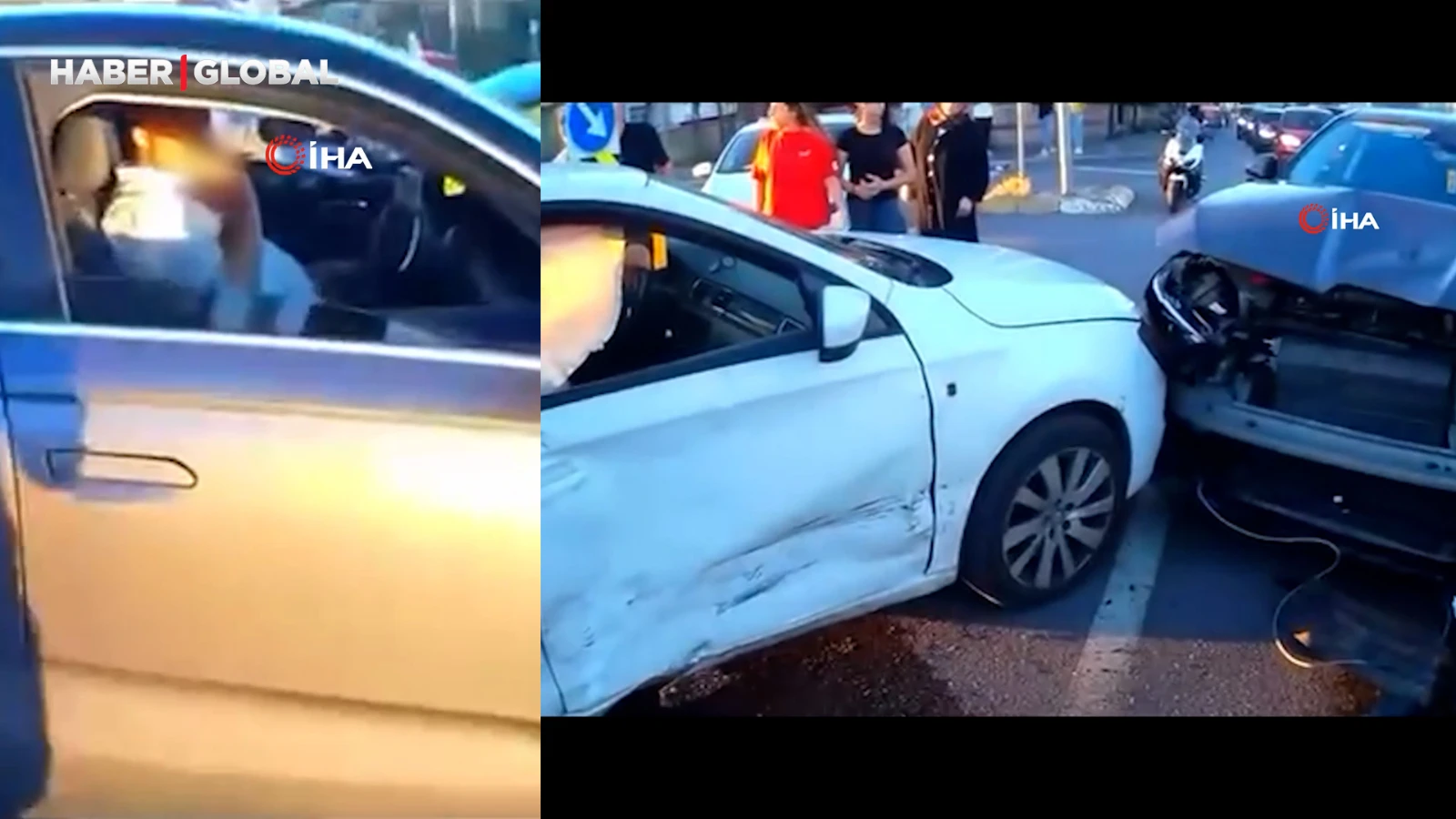 Kırmızı ışıkta geçen araca çarptı, direksiyon başında sigara içmeye devam etti