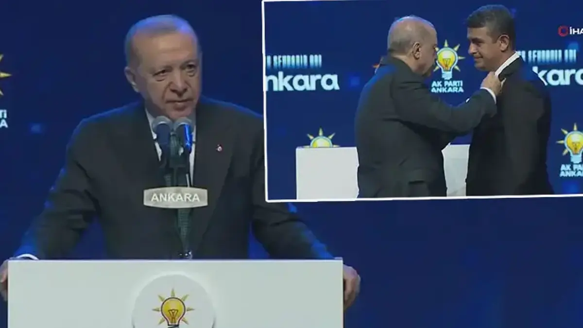 CHP'den istifa eden Haymana Belediye Başkanı Levent Koç AK Parti'ye geçti! Rozetini Cumhurbaşkanı Erdoğan taktı