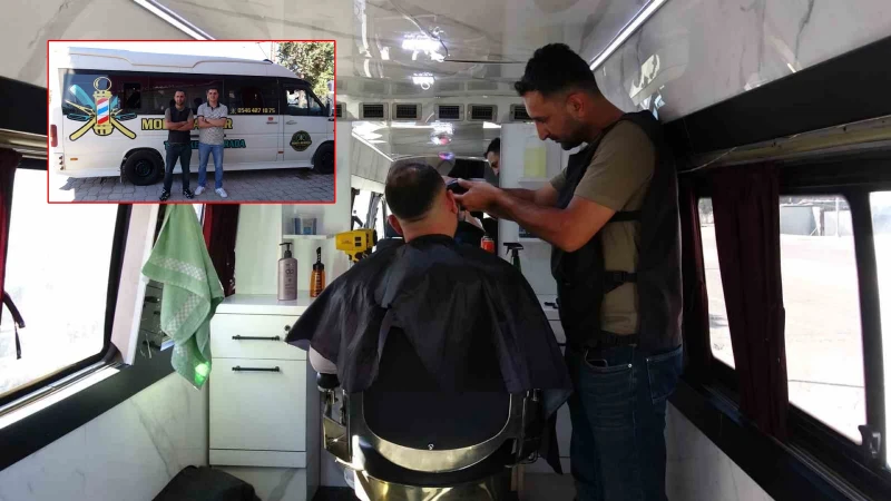Uzman çavuşluğu bırakıp mobil berber oldu