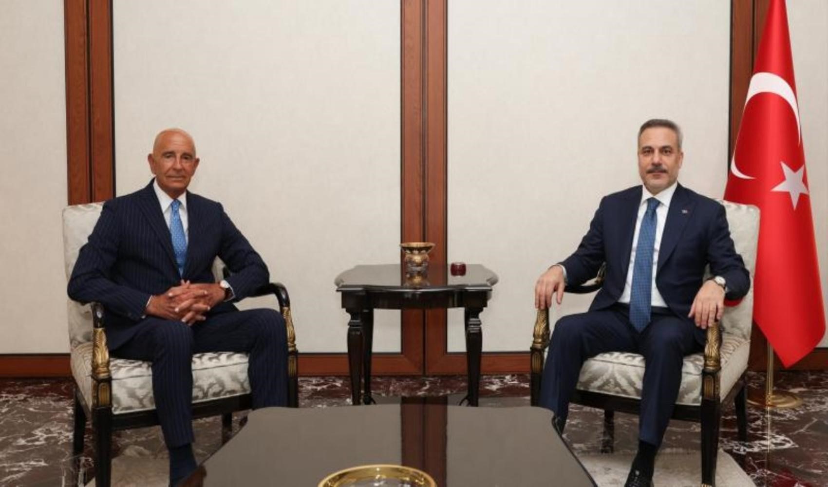 Dışişleri Bakanı Hakan Fidan, ABD’nin Ankara Büyükelçisi Tom Barrack’ı kabul etti