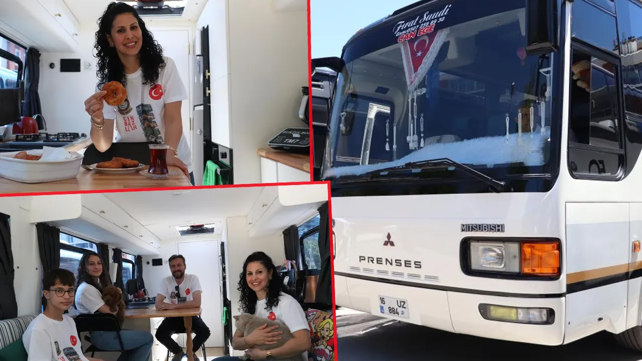55 bin liraya aldılar, hurda otobüsü 5 milyonluk “yürüyen eve” çevirdiler