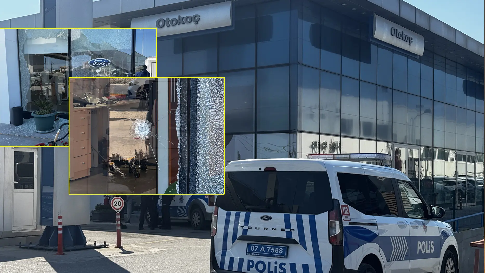 Antalya'da silahlı saldırı... Otokoç servisi kurşunlandı