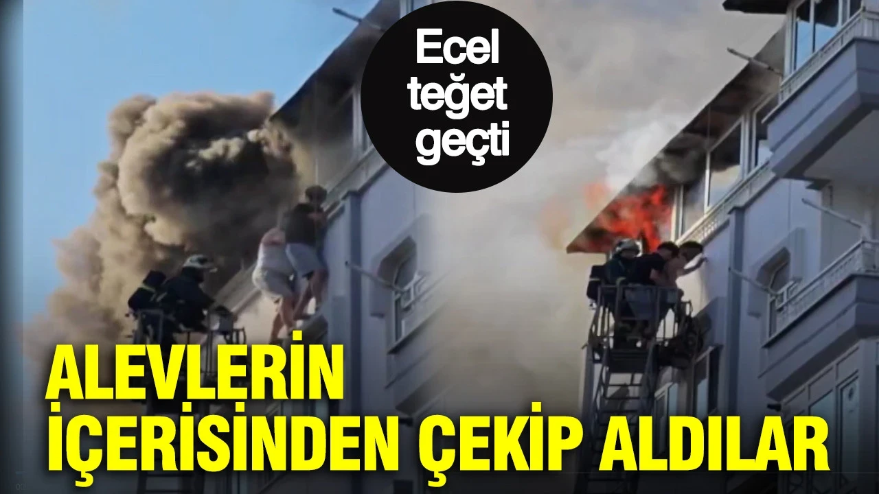 Ecel teğet geçti: Ekipler iki kişiyi alevlerin içerisinden çekip aldılar